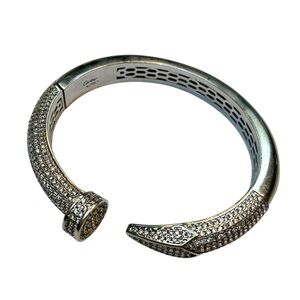 Elegant Designer inspired Silver Nail Bracelet with CZ’s